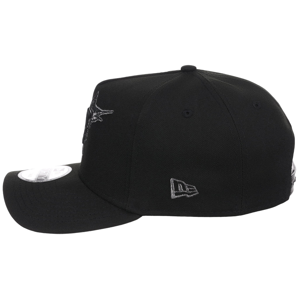 Miami Marlins MLB Black x Pewter FASHION CORE New Era 9FORTY A-Frame