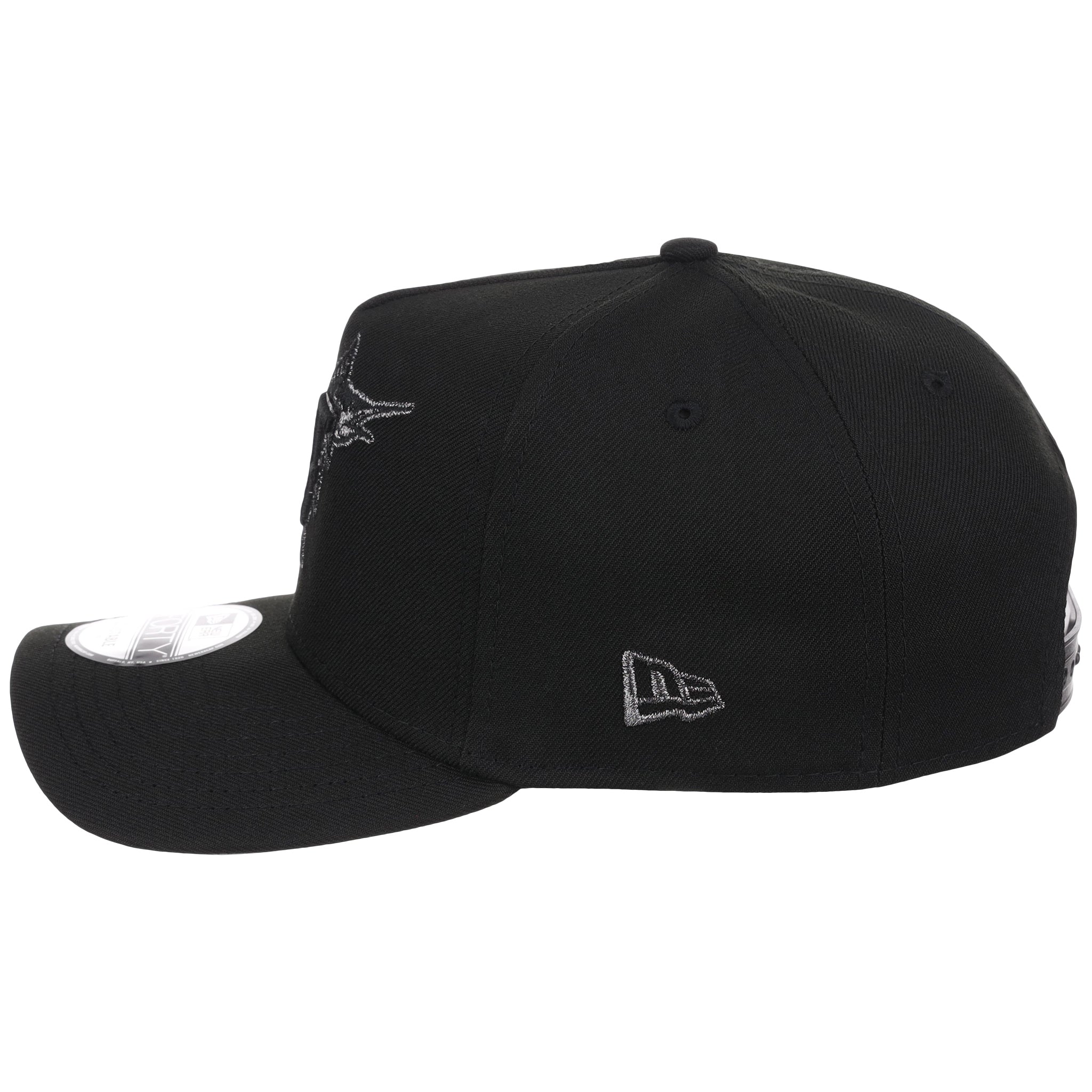 Miami Marlins MLB Black x Pewter FASHION CORE New Era 9FORTY A-Frame