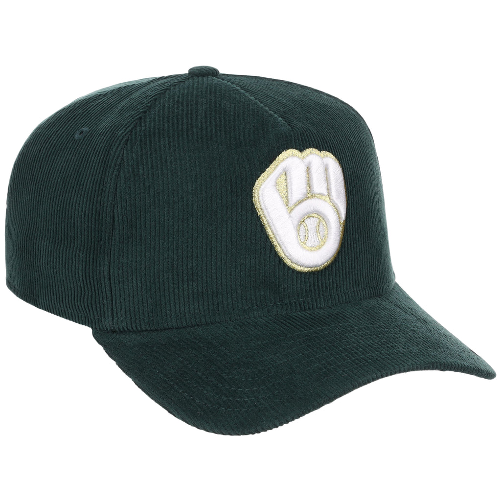 Milwaukee Brewers MLB Dark Green Cord FASHION CORE New Era 9FORTY A-Frame
