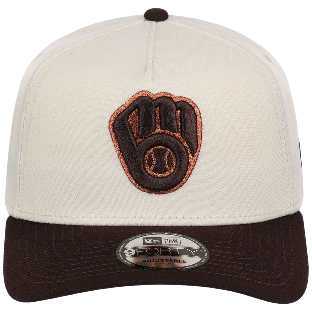 Milwaukee Brewers MLB Chrome x Burnt Wood FASHION CORE New Era 9FORTY A-Frame