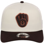 Milwaukee Brewers MLB Chrome x Burnt Wood FASHION CORE New Era 9FORTY A-Frame