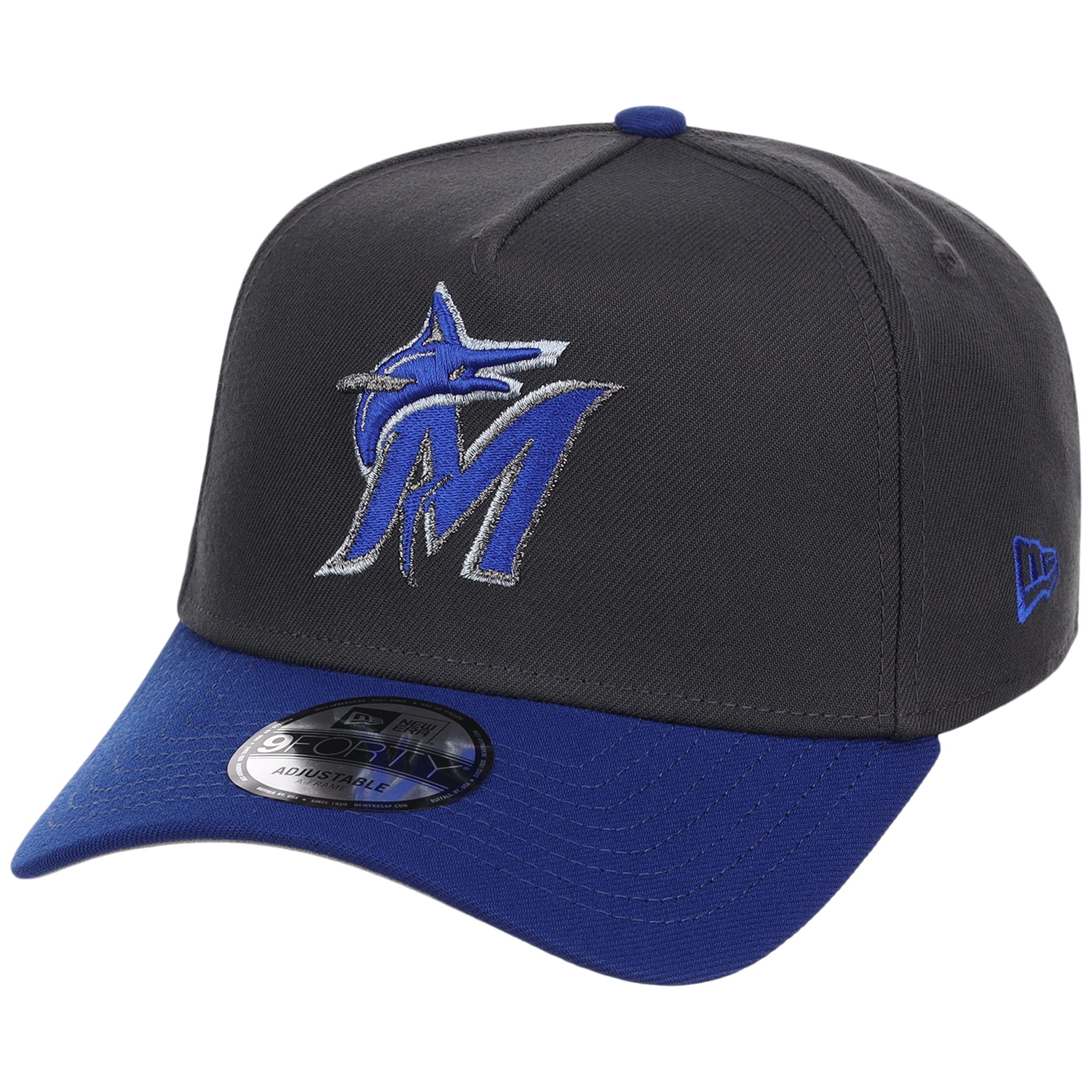 Miami Marlins MLB Graphite x Royal FASHION CORE New Era 9FORTY A-Frame