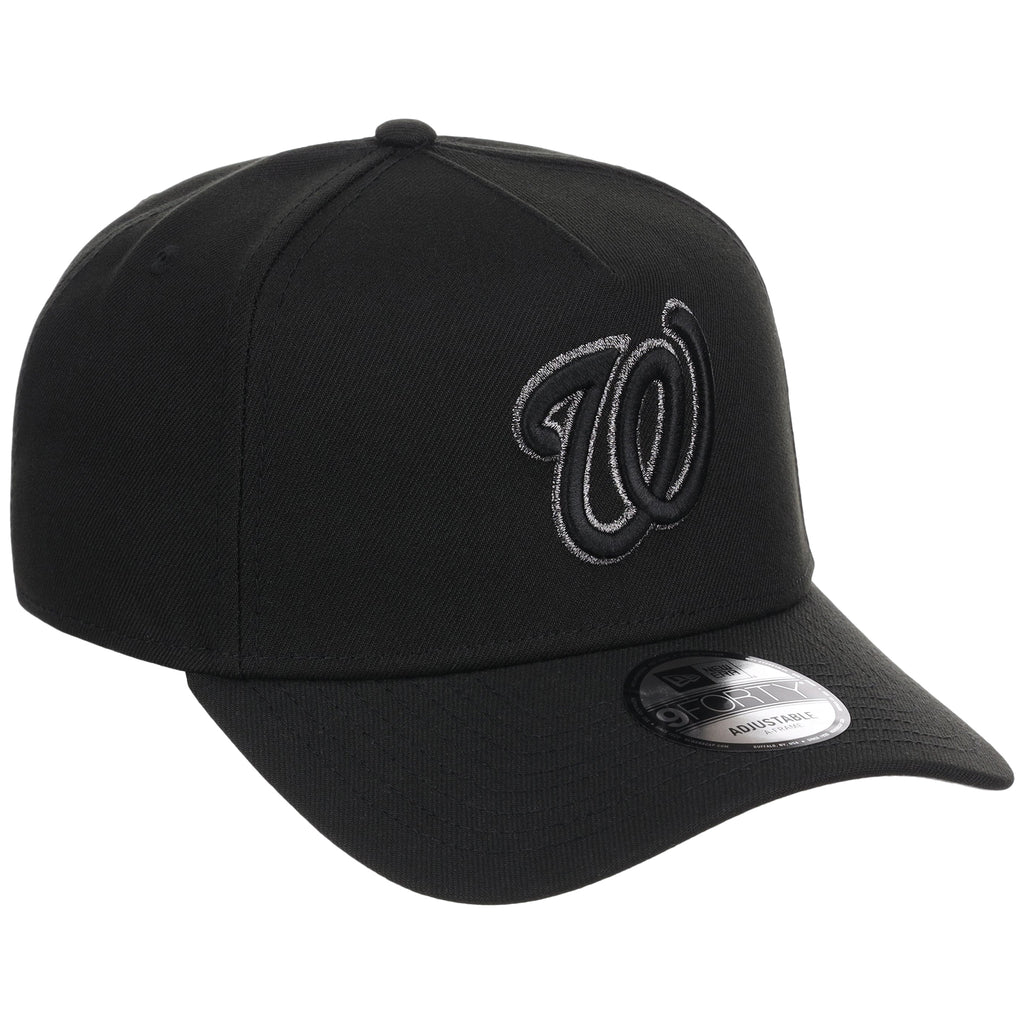 Washington Nationals MLB Black x Pewter FASHION CORE New Era 9FORTY A-Frame