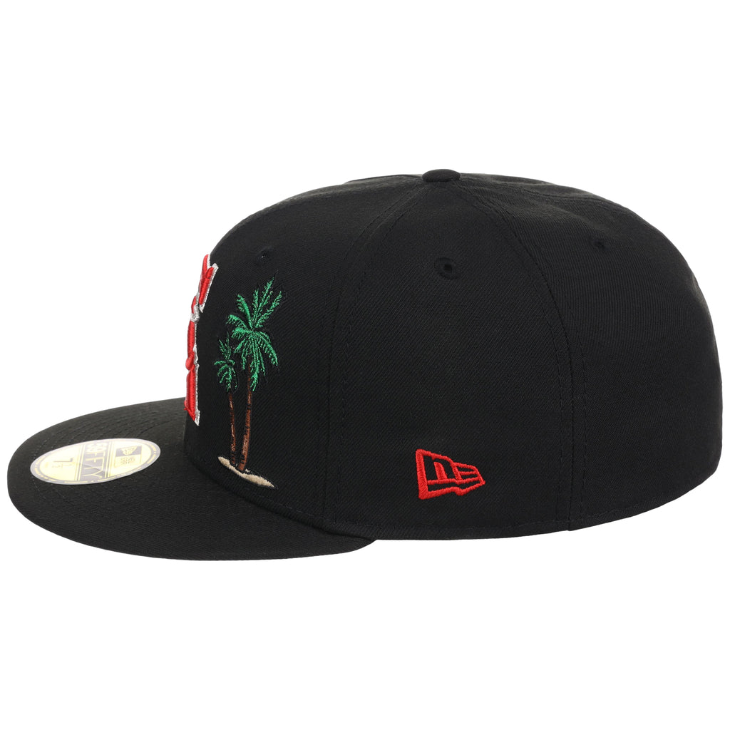 California Angels Crown the City New Era 59FIFTY Palm Tree (Black/Black/Gray)