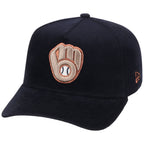 Milwaukee Brewers MLB Navy Cord FASHION CORE New Era 9FORTY A-Frame