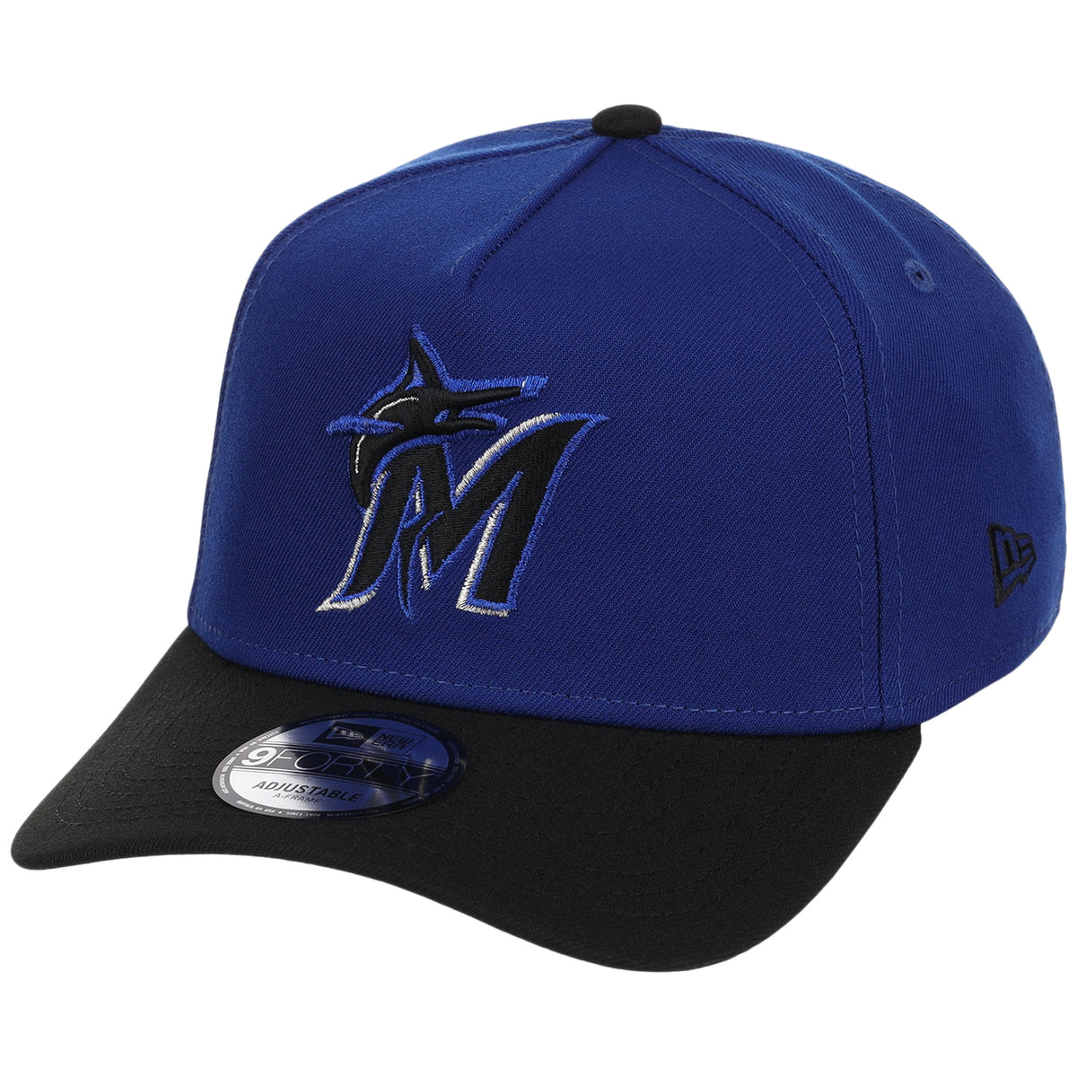 Miami Marlins MLB Royal x Black FASHION CORE New Era 9FORTY A-Frame