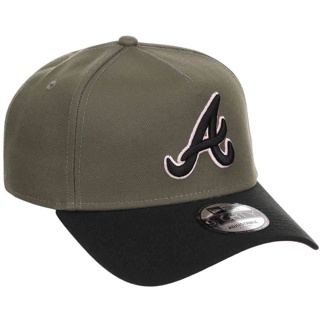 Atlanta Braves MLB Olive x Black & Pink FASHION CORE New Era 9FORTY A-Frame