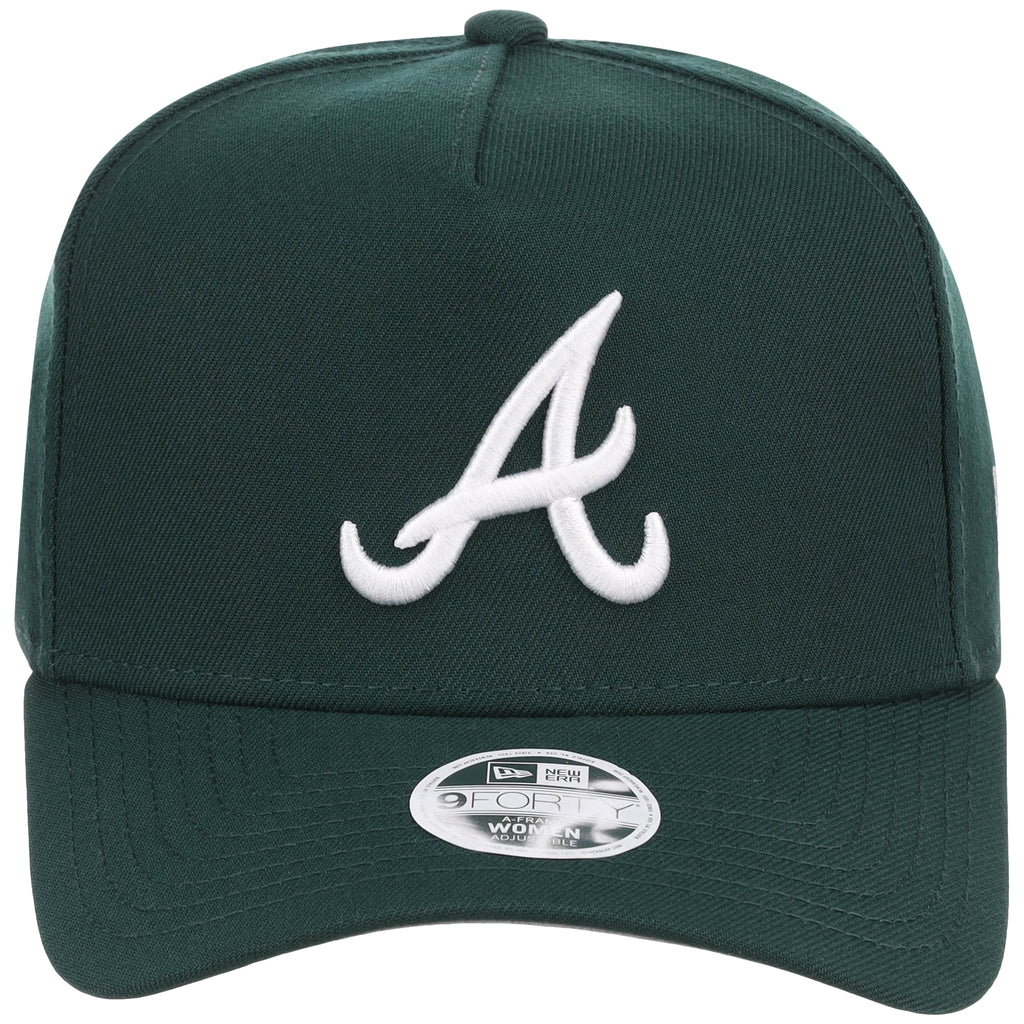 Atlanta Braves Women's New Era 9FORTY Dark Green A-Frame