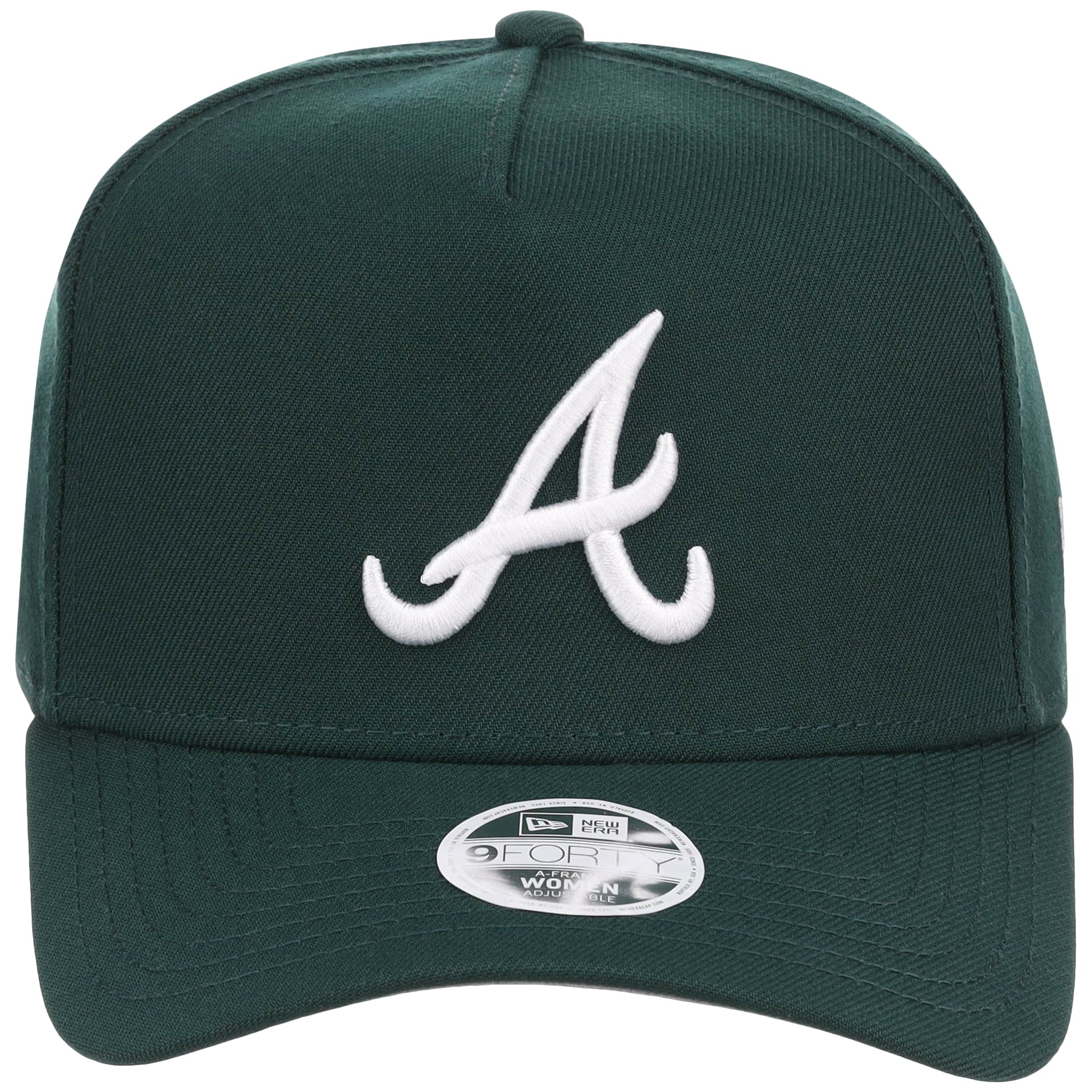 Atlanta Braves Women's New Era 9FORTY Dark Green A-Frame