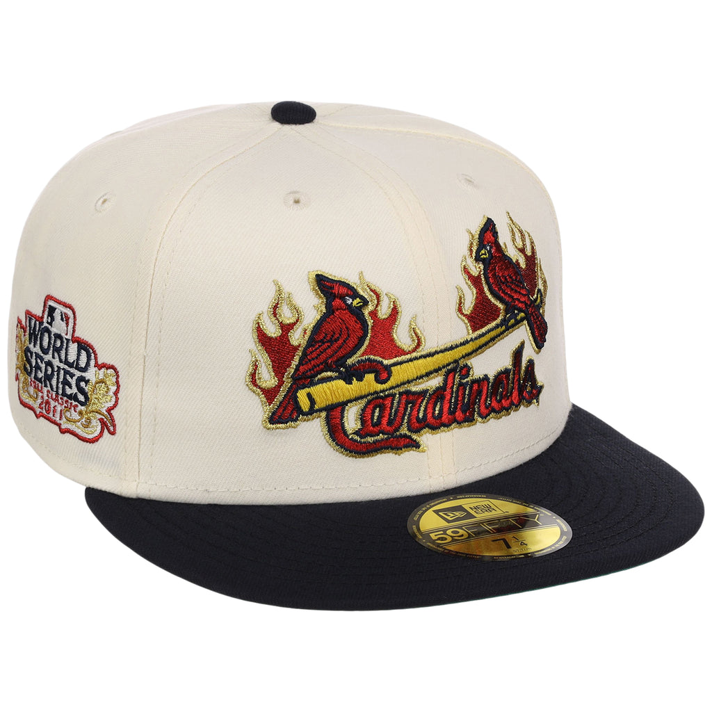 St. Louis Cardinals MLB Playing with Fire New Era 59FIFTY (Chrome/Navy)