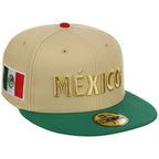 Mexico Independence Day - Crown the Country New Era 59FIFTY (Gold/Kelly Green)