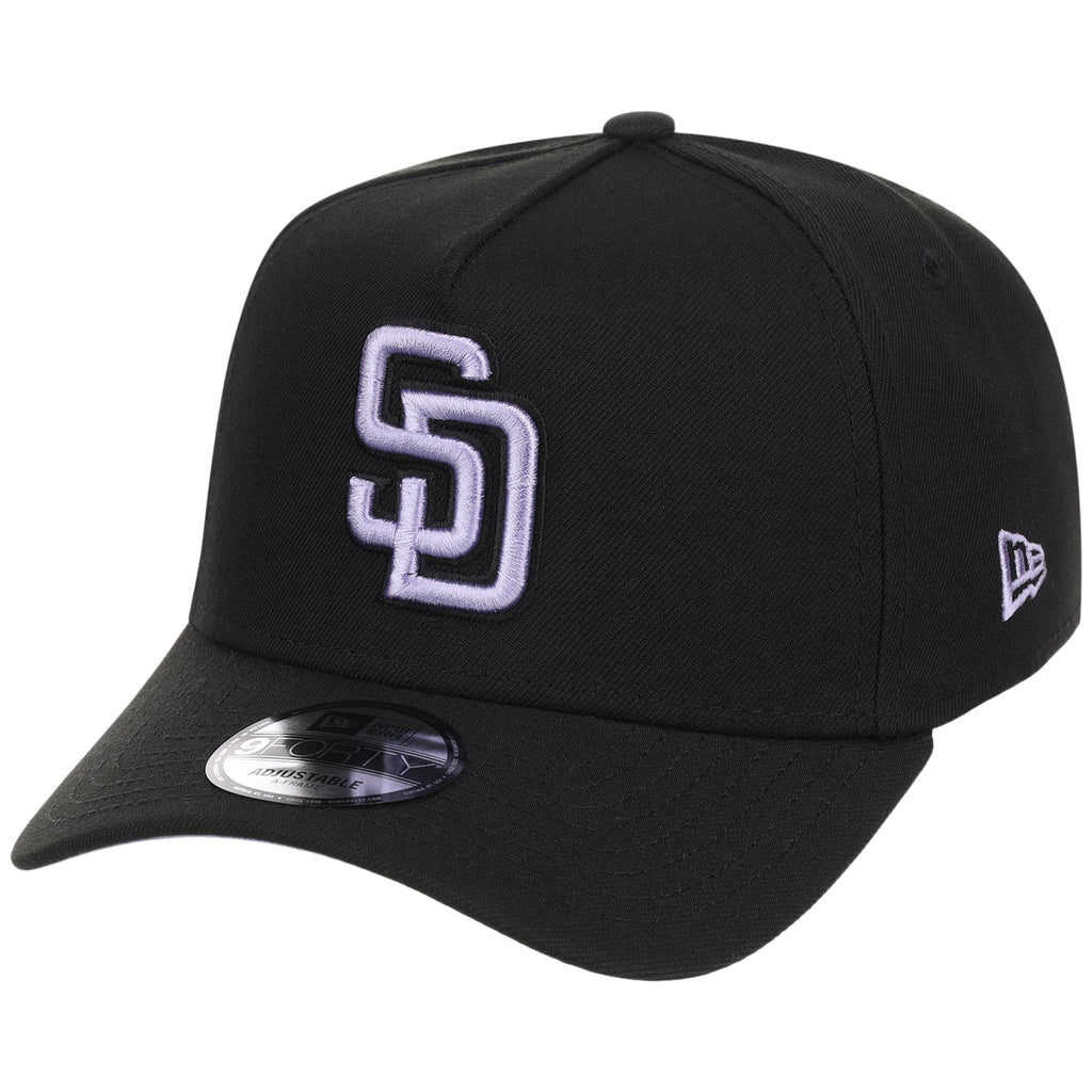 San Diego Padres MLB Black x Lavender FASHION CORE New Era 9FORTY A-Frame