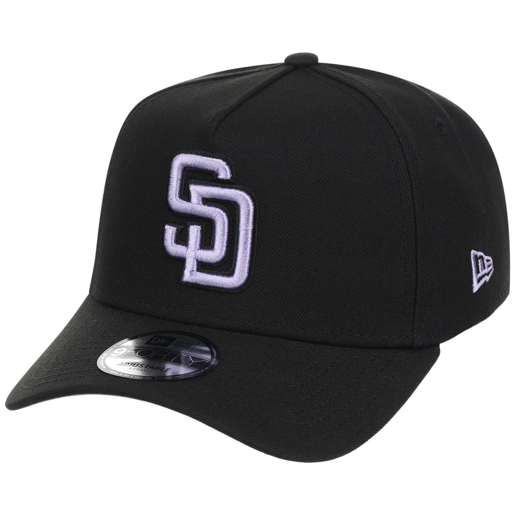 San Diego Padres MLB Black x Lavender FASHION CORE New Era 9FORTY A-Frame