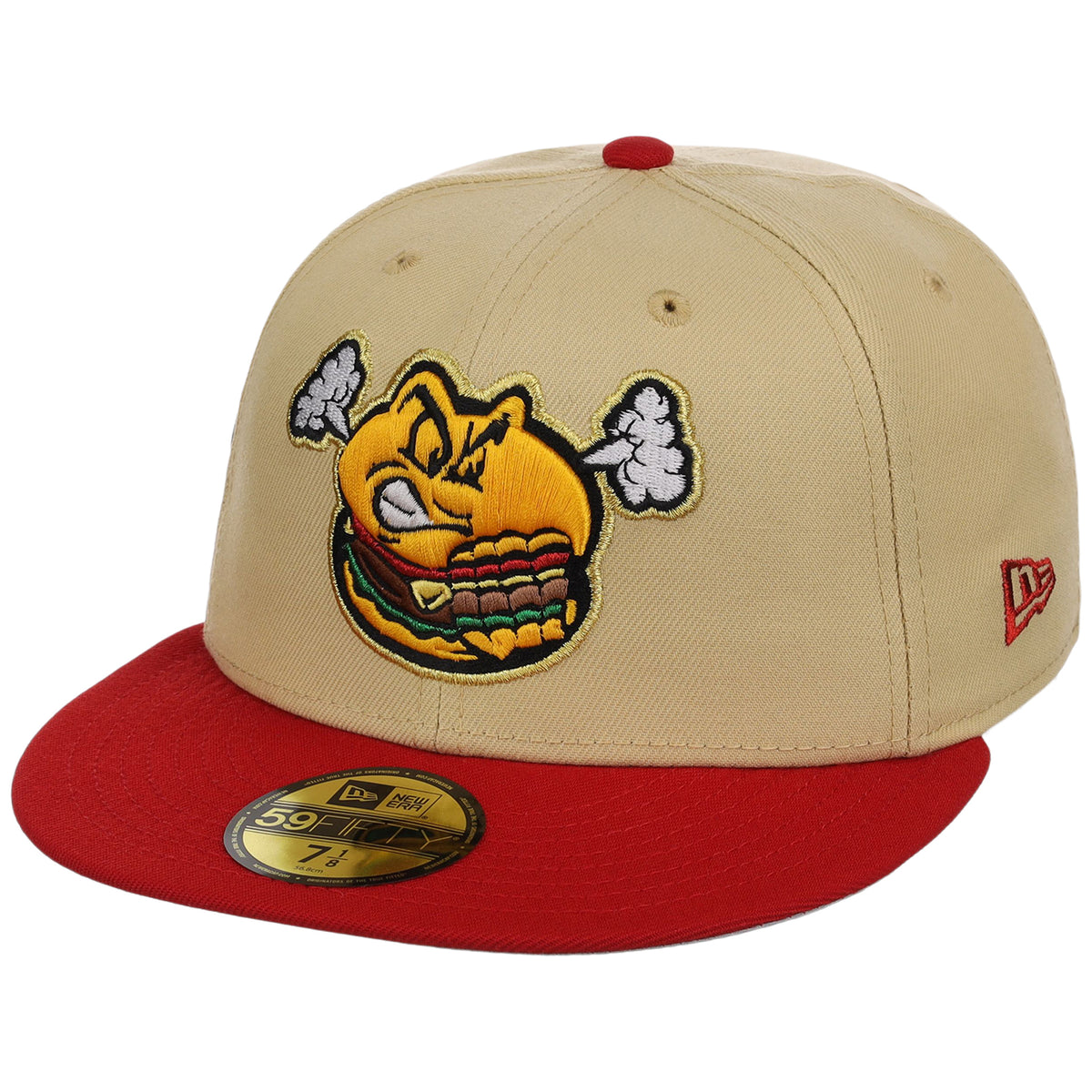 Hartford Yard Goats MiLB Burger Day New Era 59FIFTY (Gold/Red)