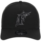 Miami Marlins MLB Black x Pewter FASHION CORE New Era 9FORTY A-Frame