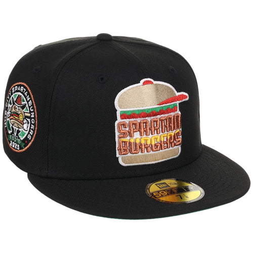 Hub City Spartanburgers MiLB Burger Day New Era 59FIFTY (Black/Black)