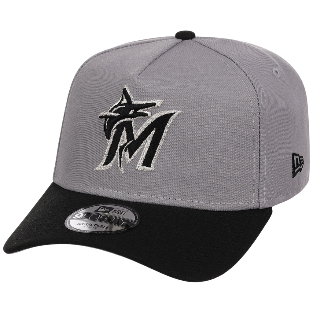 Miami Marlins MLB Gray x Black FASHION CORE New Era 9FORTY A-Frame