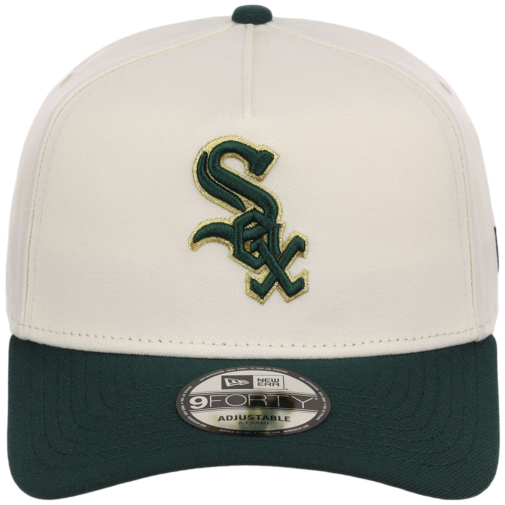 Chicago White Sox MLB Chrome x Dark Green FASHION CORE New Era 9FORTY A-Frame