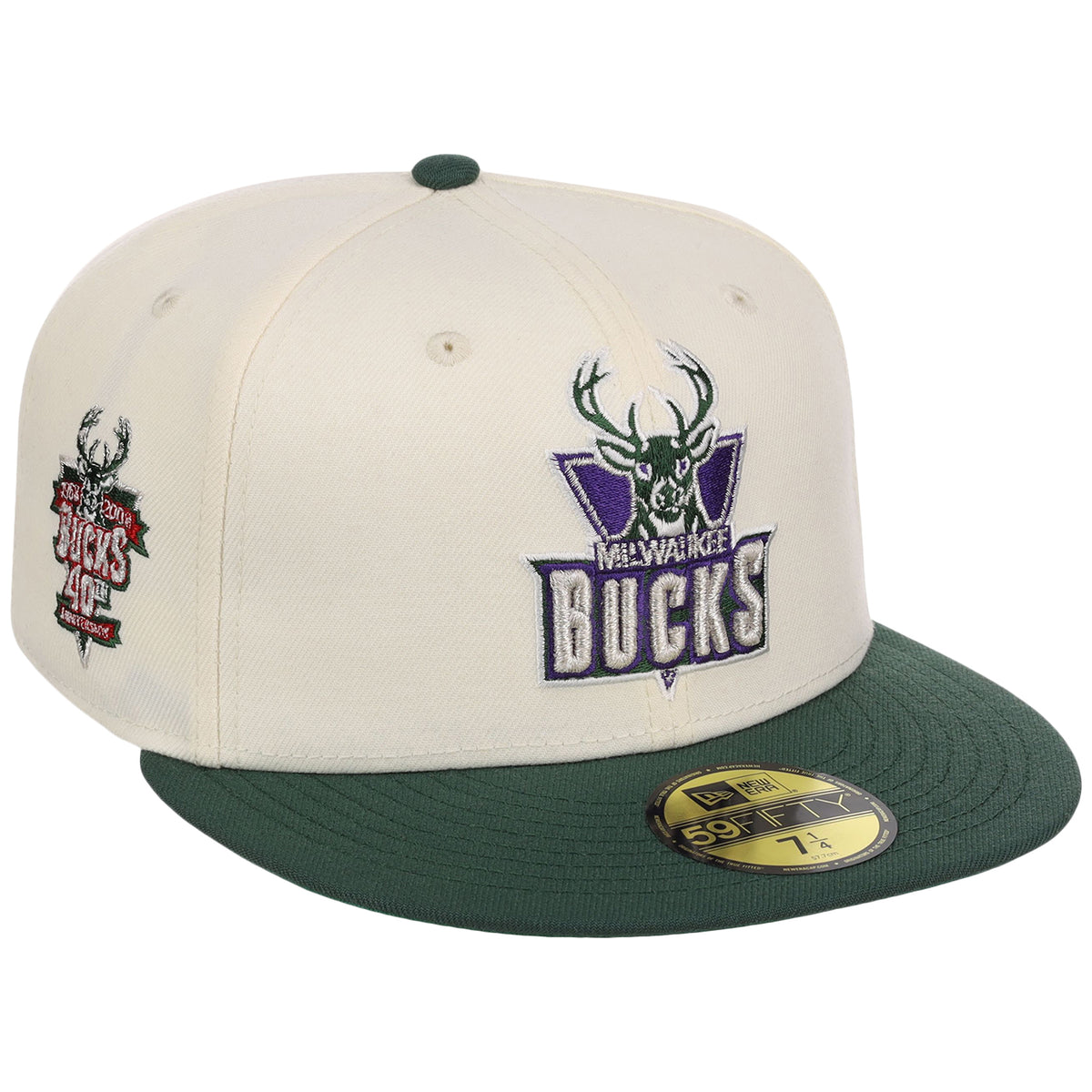 Milwaukee Bucks NBA Chrome OTC New Era 59FIFTY (Chrome/Dark Green)