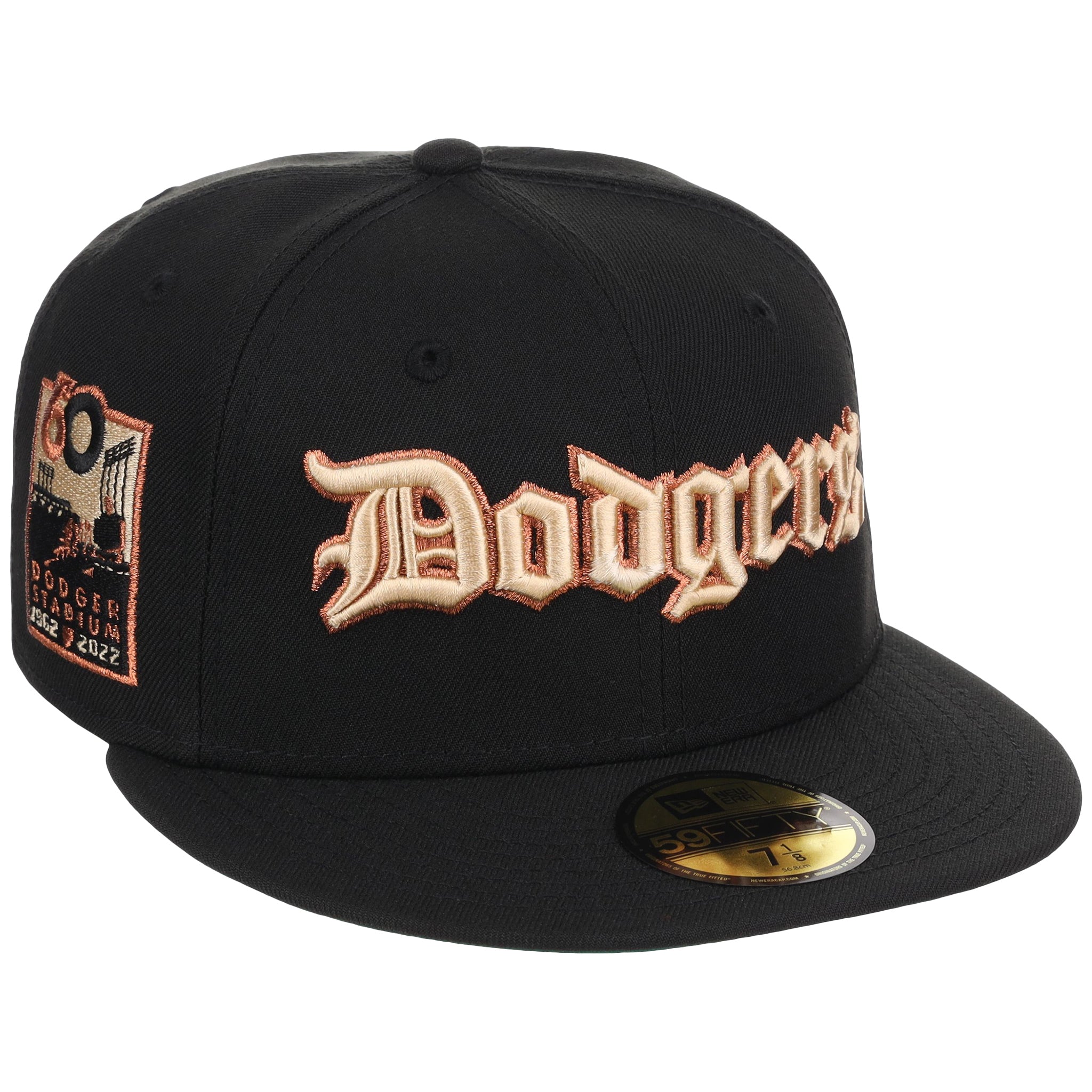 Los Angeles Dodgers MLB Gothic Script New Era 59FIFTY (Black/Black)