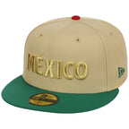 Mexico Independence Day - Crown the Country New Era 59FIFTY (Gold/Kelly Green)