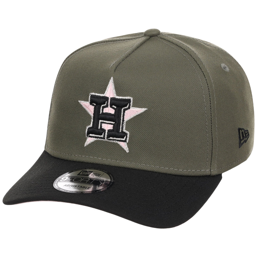 Houston Astros MLB Olive x Black & Pink FASHION CORE New Era 9FORTY A-Frame