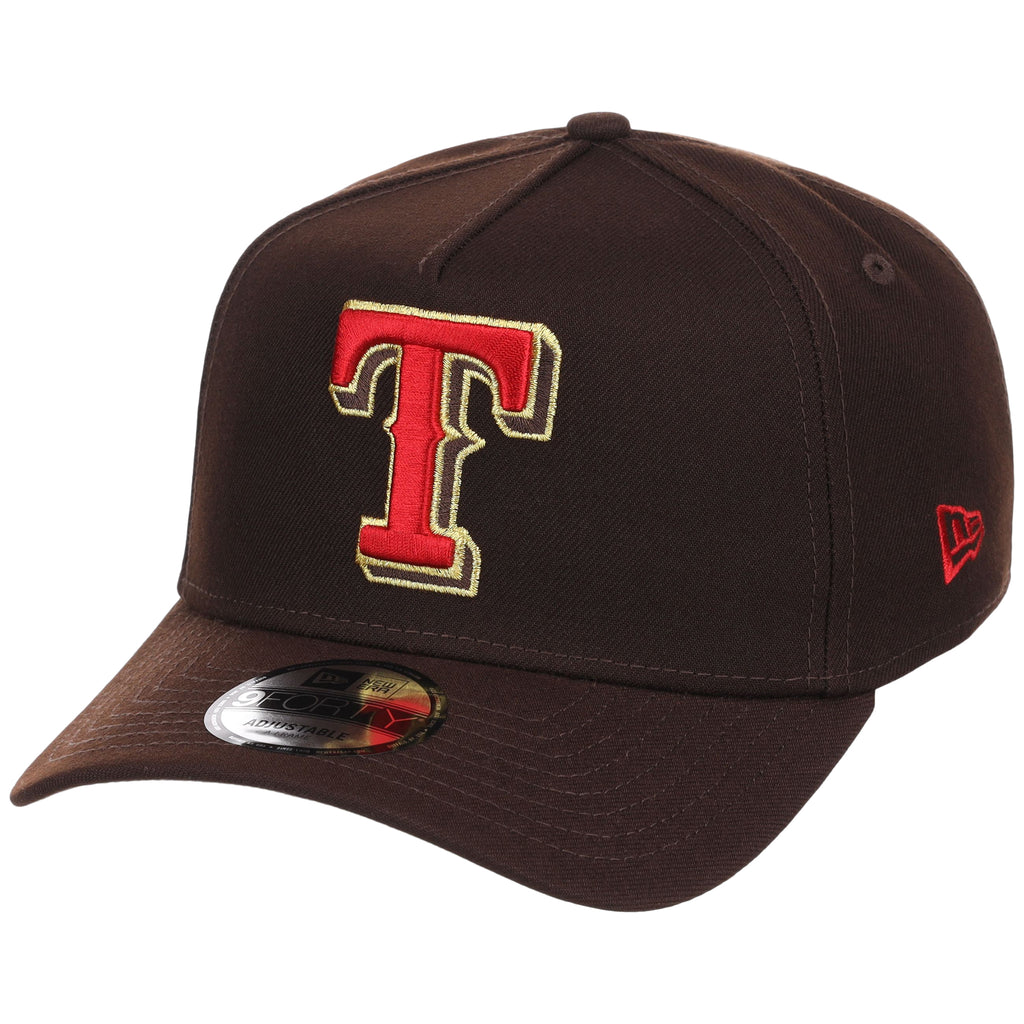 Texas Rangers MLB Burnt Wood FASHION CORE New Era 9FORTY A-Frame
