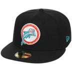 Miami Dolphins NFL Black Dome New Era 59FIFTY