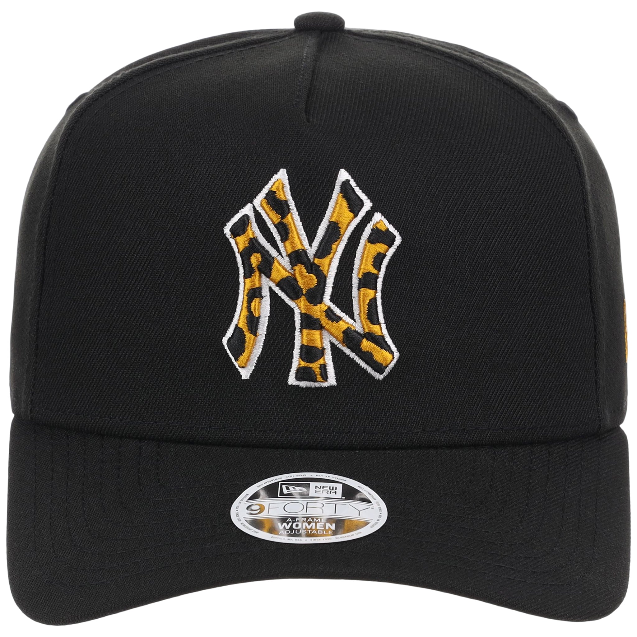 New York Yankees Women's New Era 9FORTY Black x Cheetah A-Frame