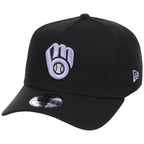 Milwaukee Brewers MLB Black x Lavender FASHION CORE New Era 9FORTY A-Frame