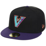 Arizona Diamondbacks MLB Flipmode 2.0 New Era 59FIFTY (Black/Purple/Gray)
