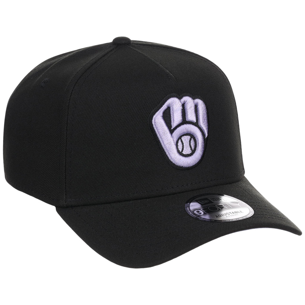 Milwaukee Brewers MLB Black x Lavender FASHION CORE New Era 9FORTY A-Frame