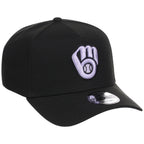 Milwaukee Brewers MLB Black x Lavender FASHION CORE New Era 9FORTY A-Frame