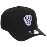 Milwaukee Brewers MLB Black x Lavender FASHION CORE New Era 9FORTY A-Frame