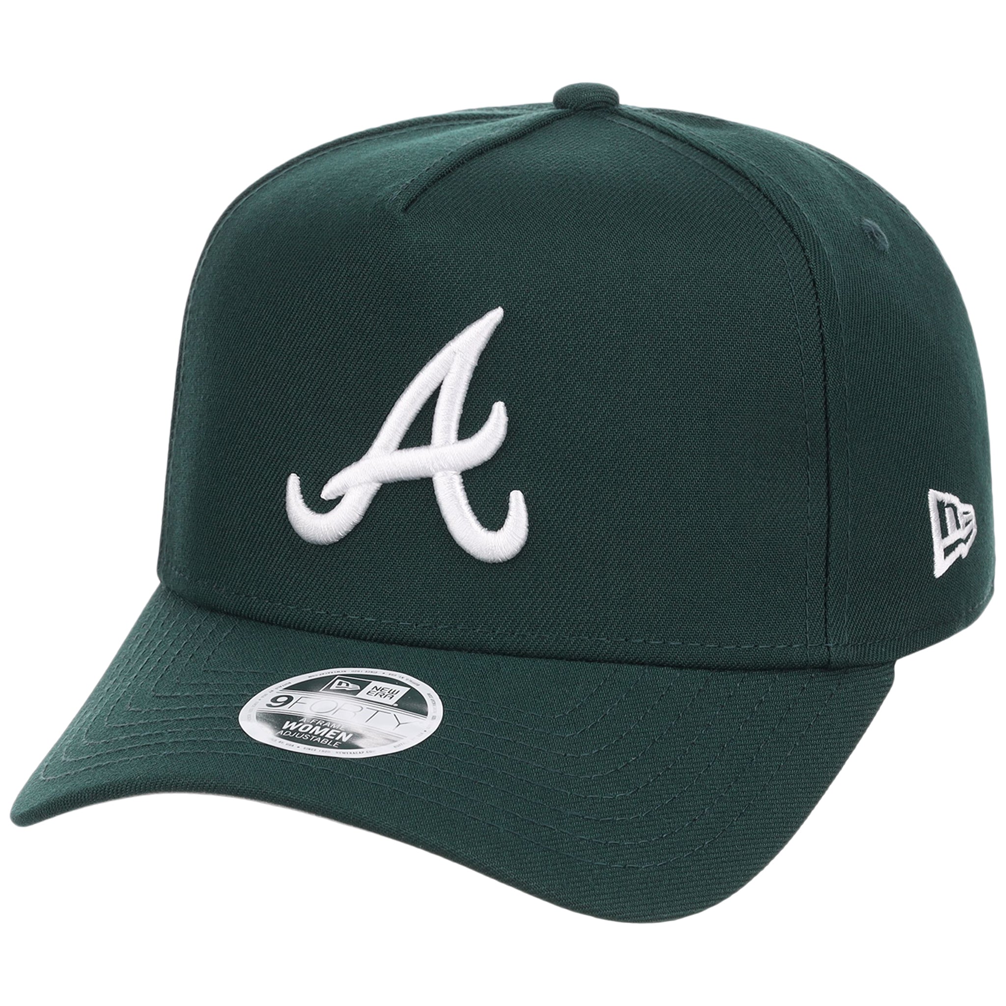 Atlanta Braves Women's New Era 9FORTY Dark Green A-Frame