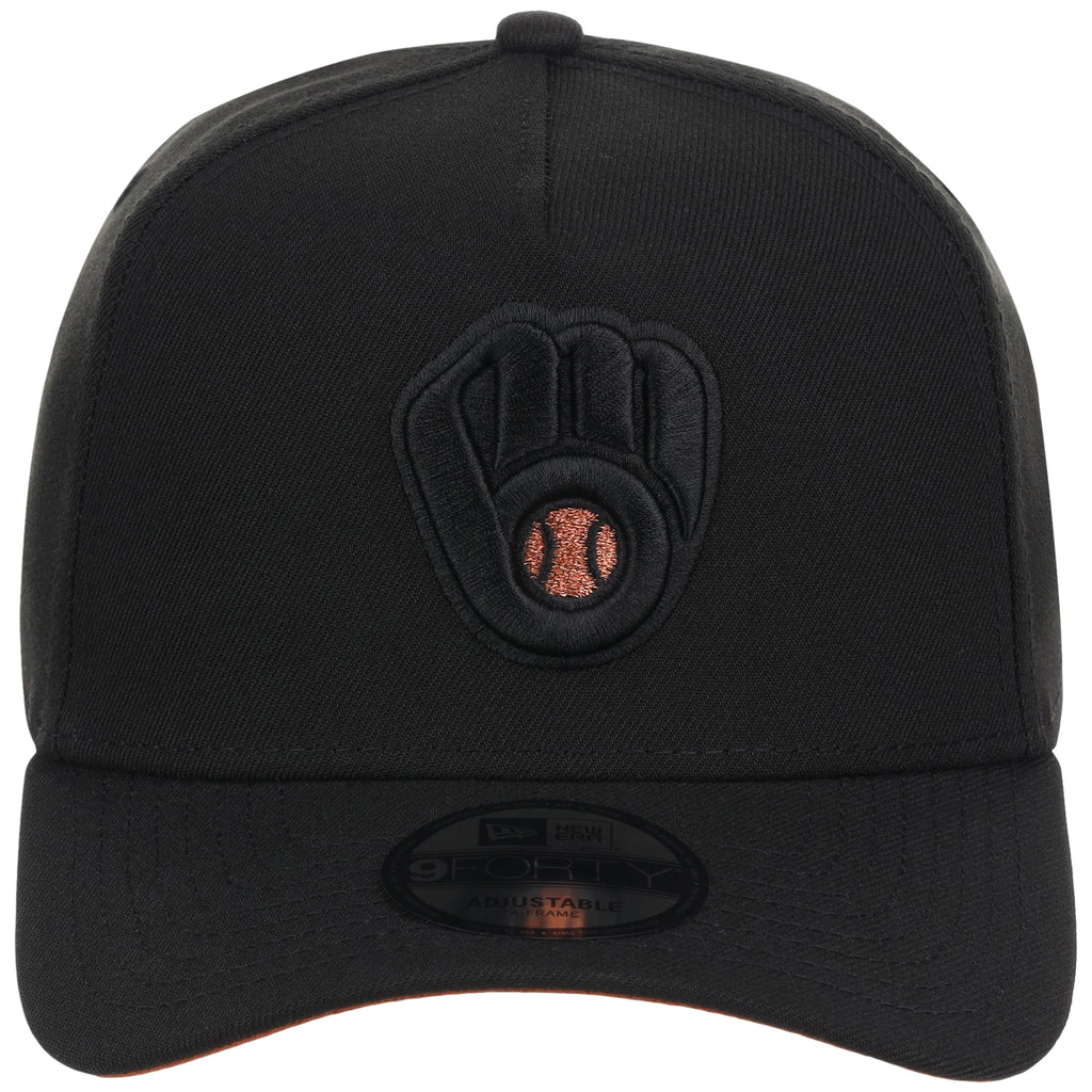 Milwaukee Brewers MLB Black x Rust FASHION CORE New Era 9FORTY A-Frame