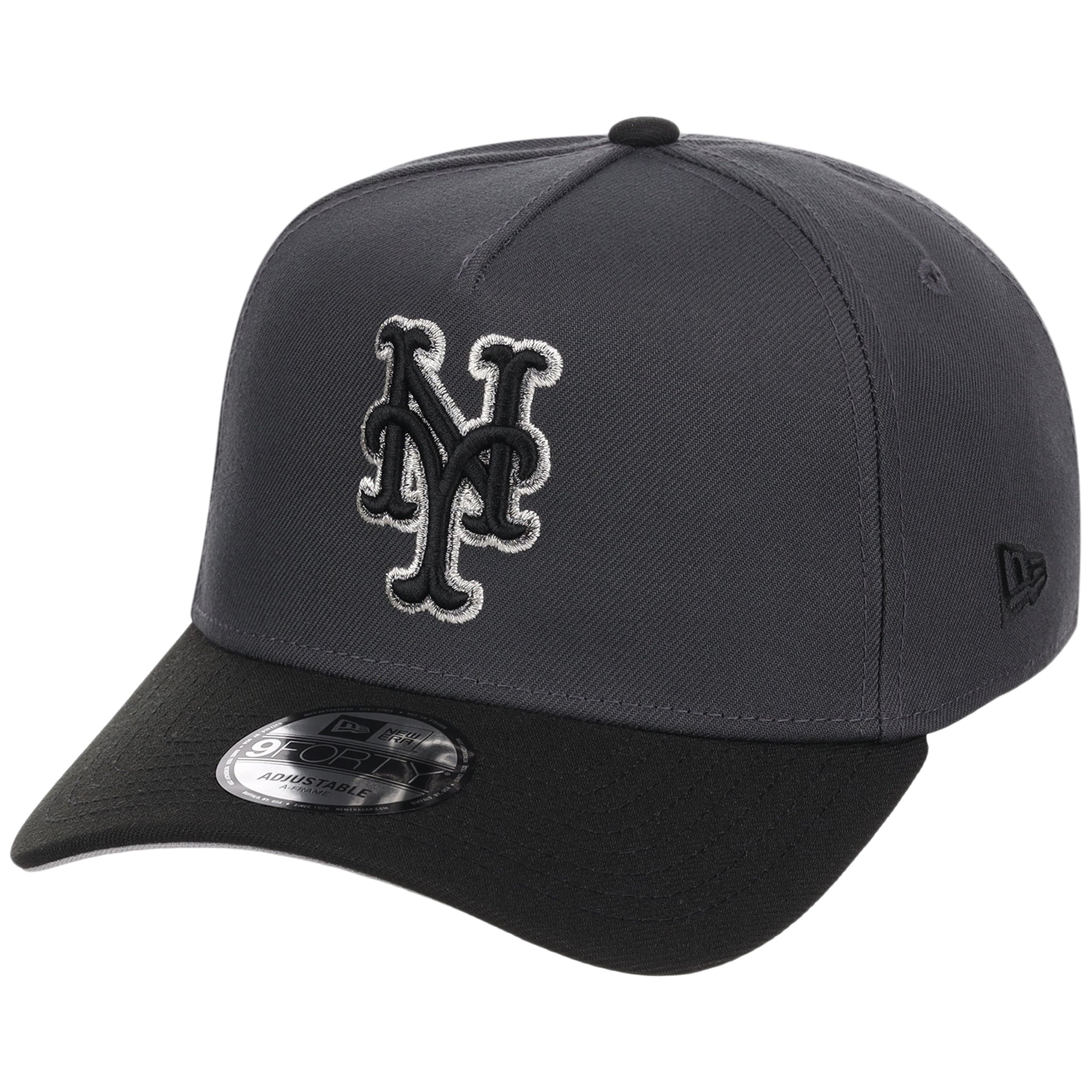 New York Mets MLB Graphite x Black FASHION CORE New Era 9FORTY A-Frame