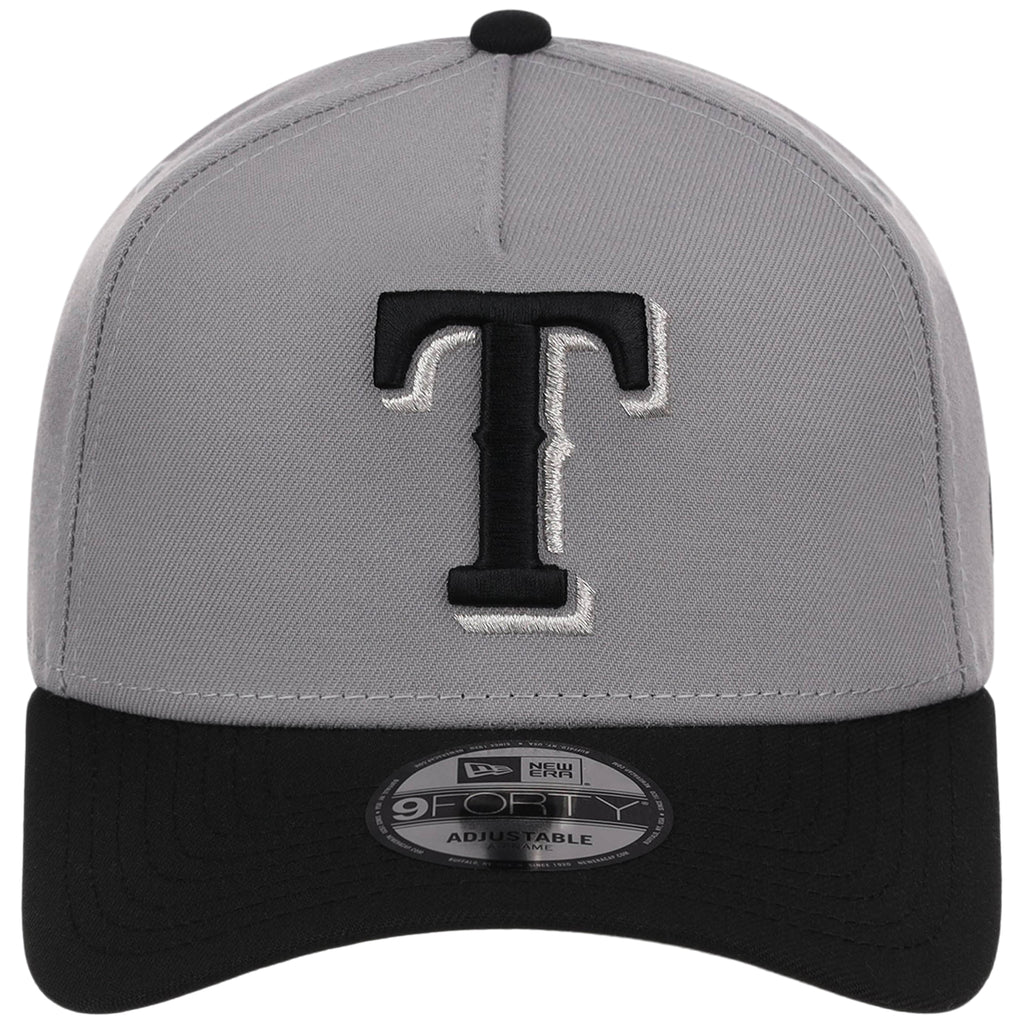 Texas Rangers MLB Gray x Black FASHION CORE New Era 9FORTY A-Frame