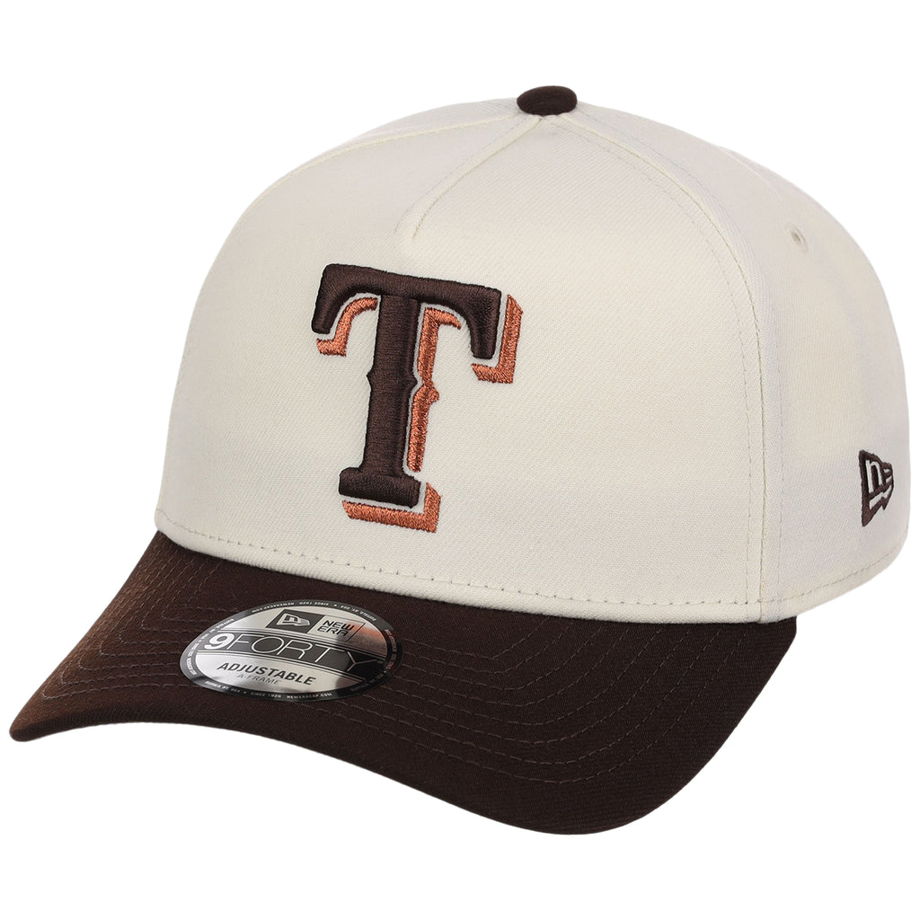 Texas Rangers MLB Chrome x Burnt Wood FASHION CORE New Era 9FORTY A-Frame