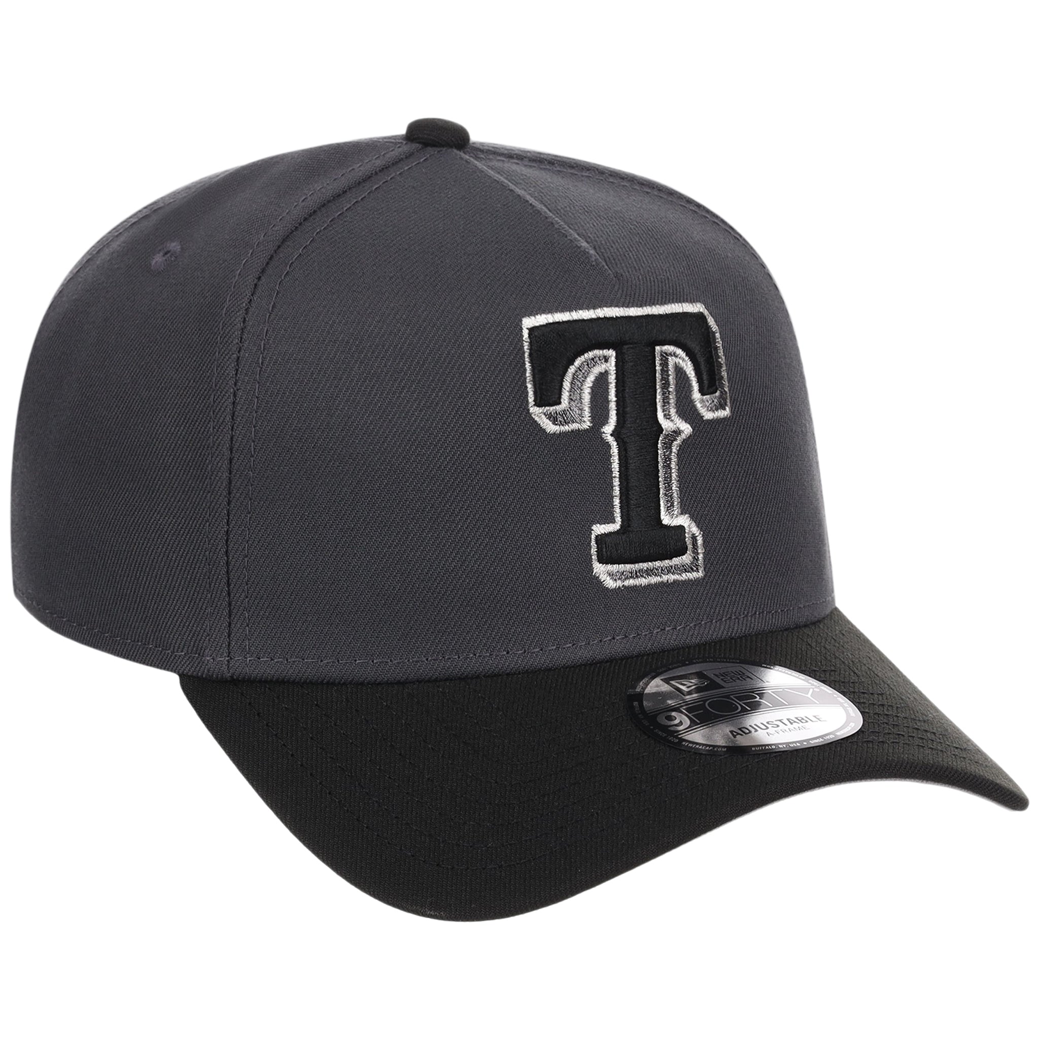 Texas Rangers MLB Graphite x Black FASHION CORE New Era 9FORTY A-Frame