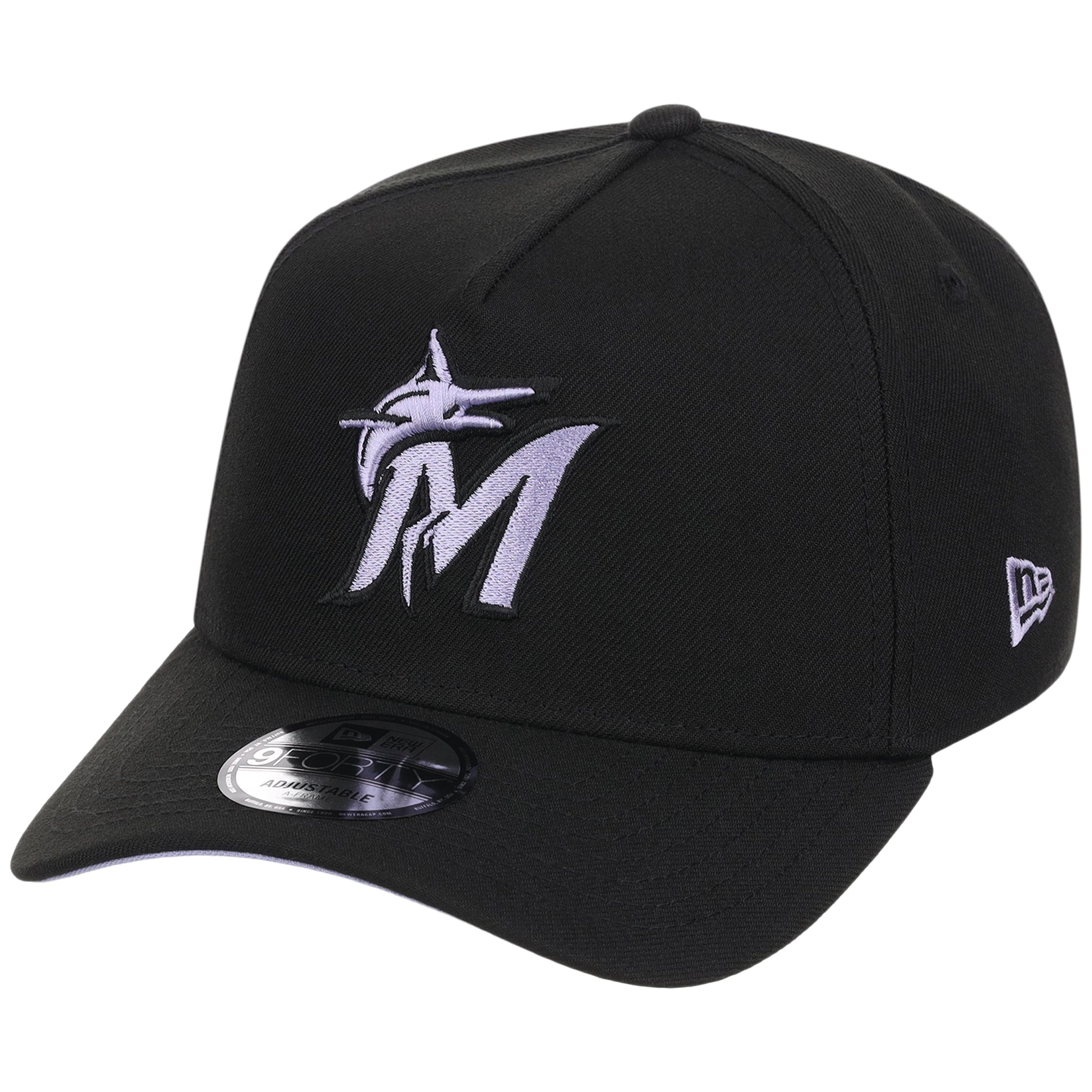 Miami Marlins MLB Black x Lavender FASHION CORE New Era 9FORTY A-Frame