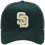 San Diego Padres MLB Dark Green Cord FASHION CORE New Era 9FORTY A-Frame