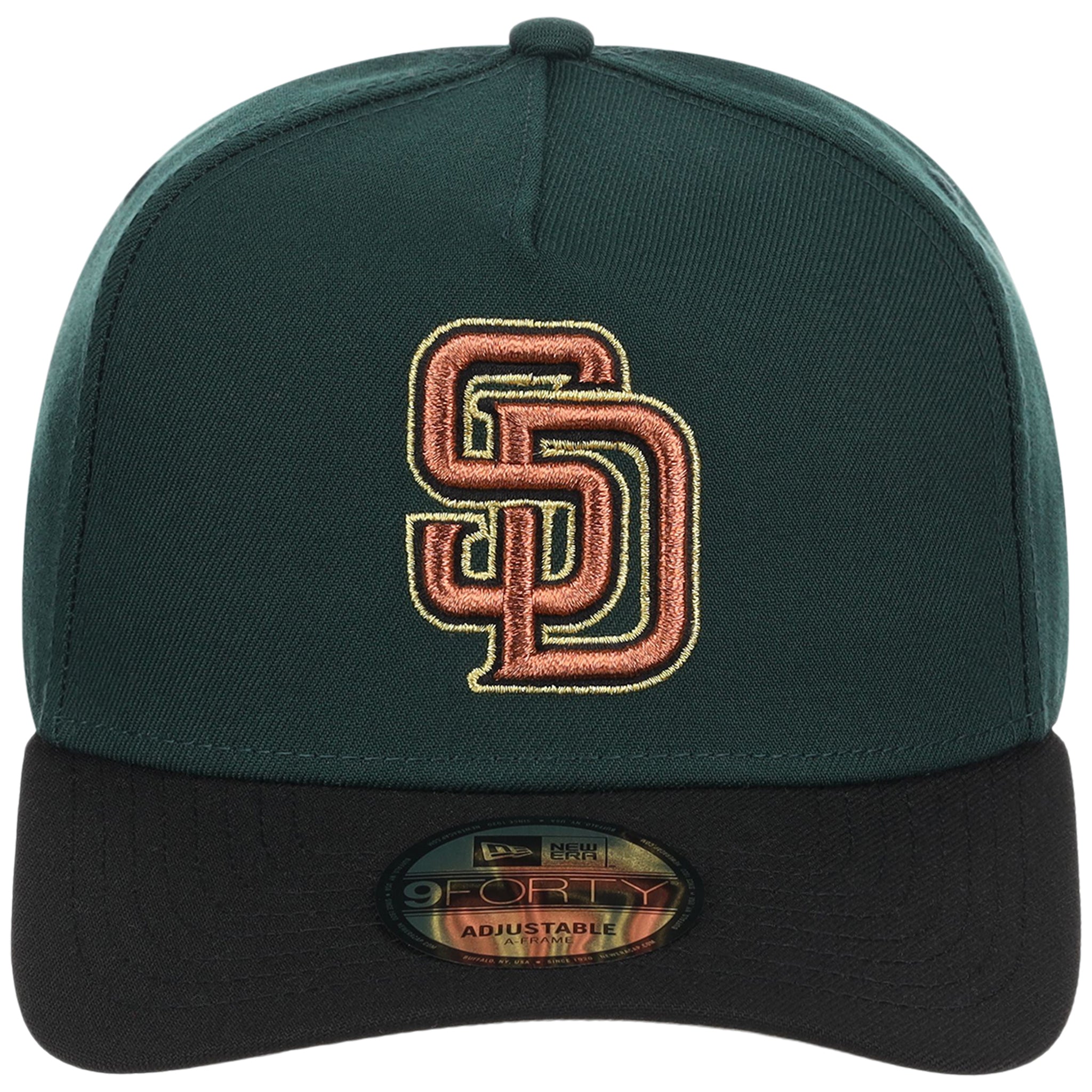 San Diego Padres MLB Dark Green x Black FASHION CORE New Era 9FORTY A-Frame