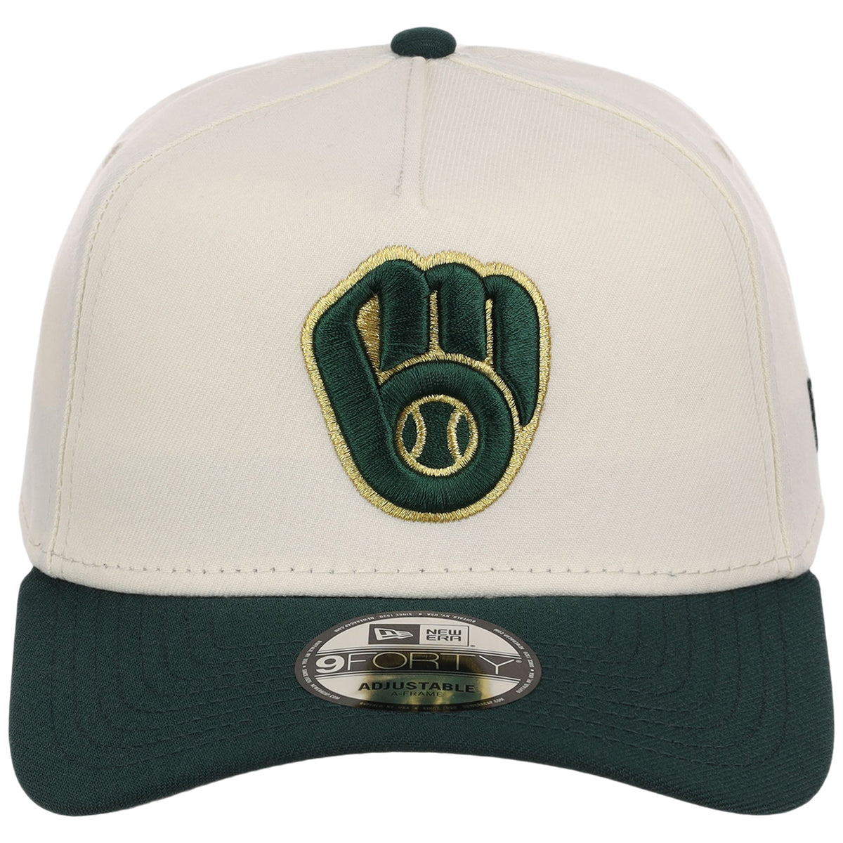 Milwaukee Brewers MLB Chrome x Dark Green FASHION CORE New Era 9FORTY A-Frame