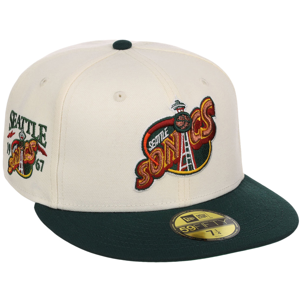 Seattle Supersonics NBA Chrome OTC New Era 59FIFTY (Chrome/Dark Green)