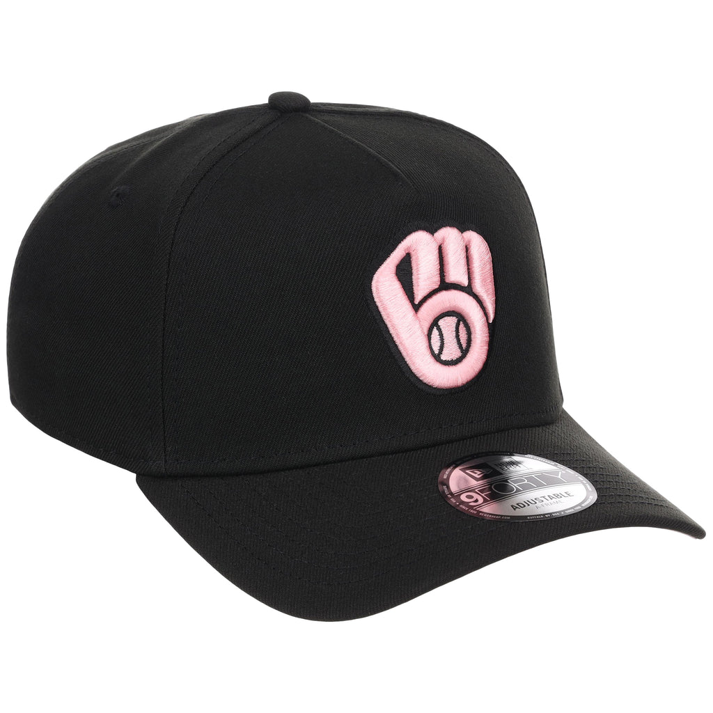 Milwaukee Brewers MLB Black x Pink FASHION CORE New Era 9FORTY A-Frame