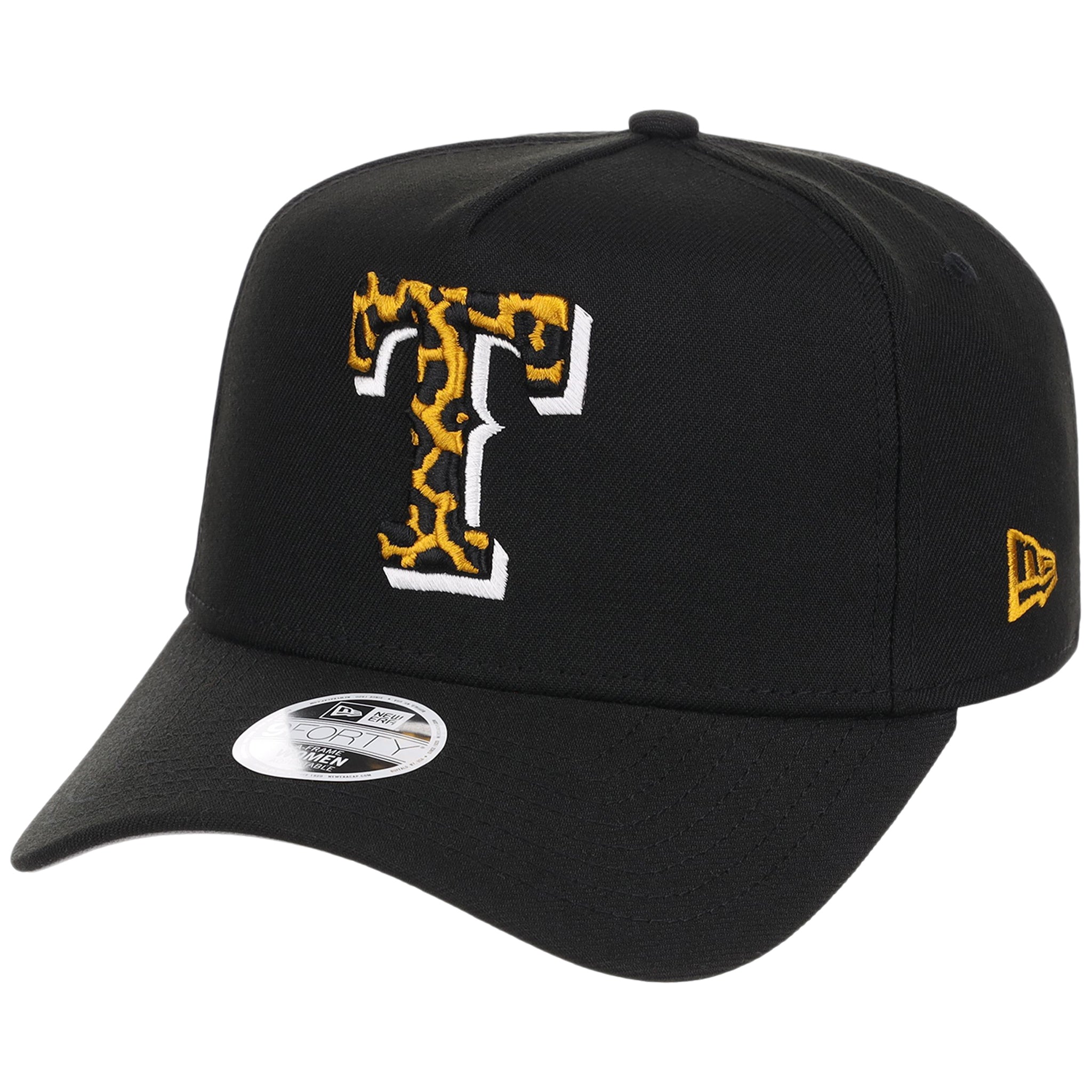 Texas Rangers Women's New Era 9FORTY Black x Cheetah A-Frame