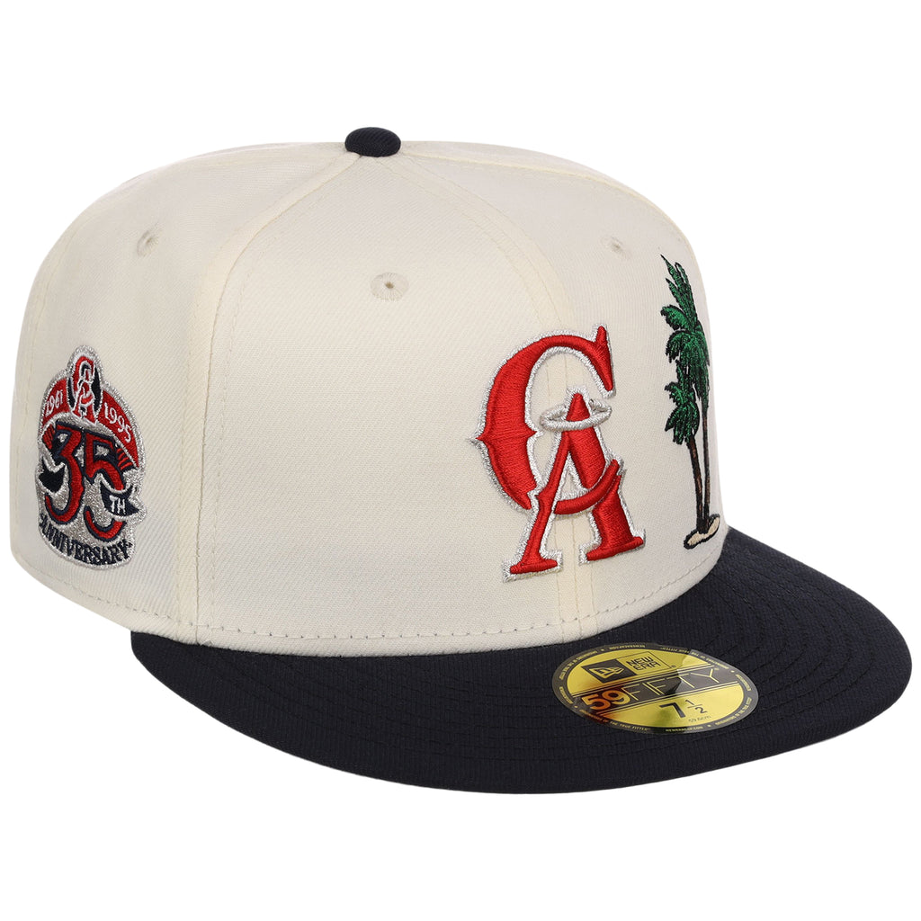 California Angels Crown the City New Era 59FIFTY Palm Tree (Chrome/Navy/Gray)