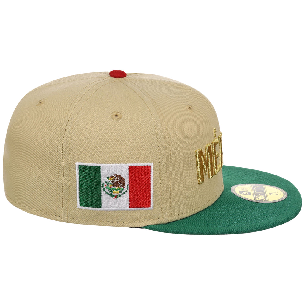 Mexico Independence Day - Crown the Country New Era 59FIFTY (Gold/Kelly Green)