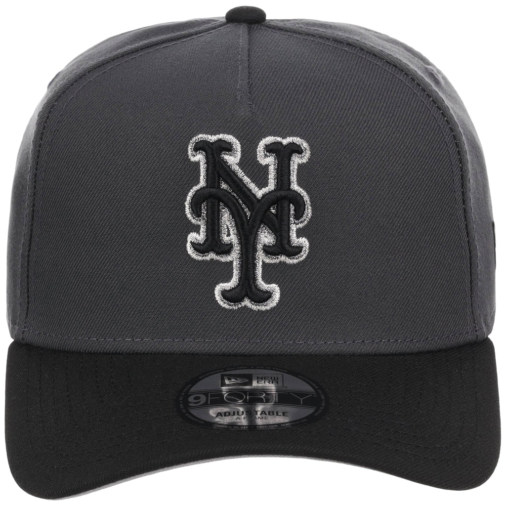 New York Mets MLB Graphite x Black FASHION CORE New Era 9FORTY A-Frame